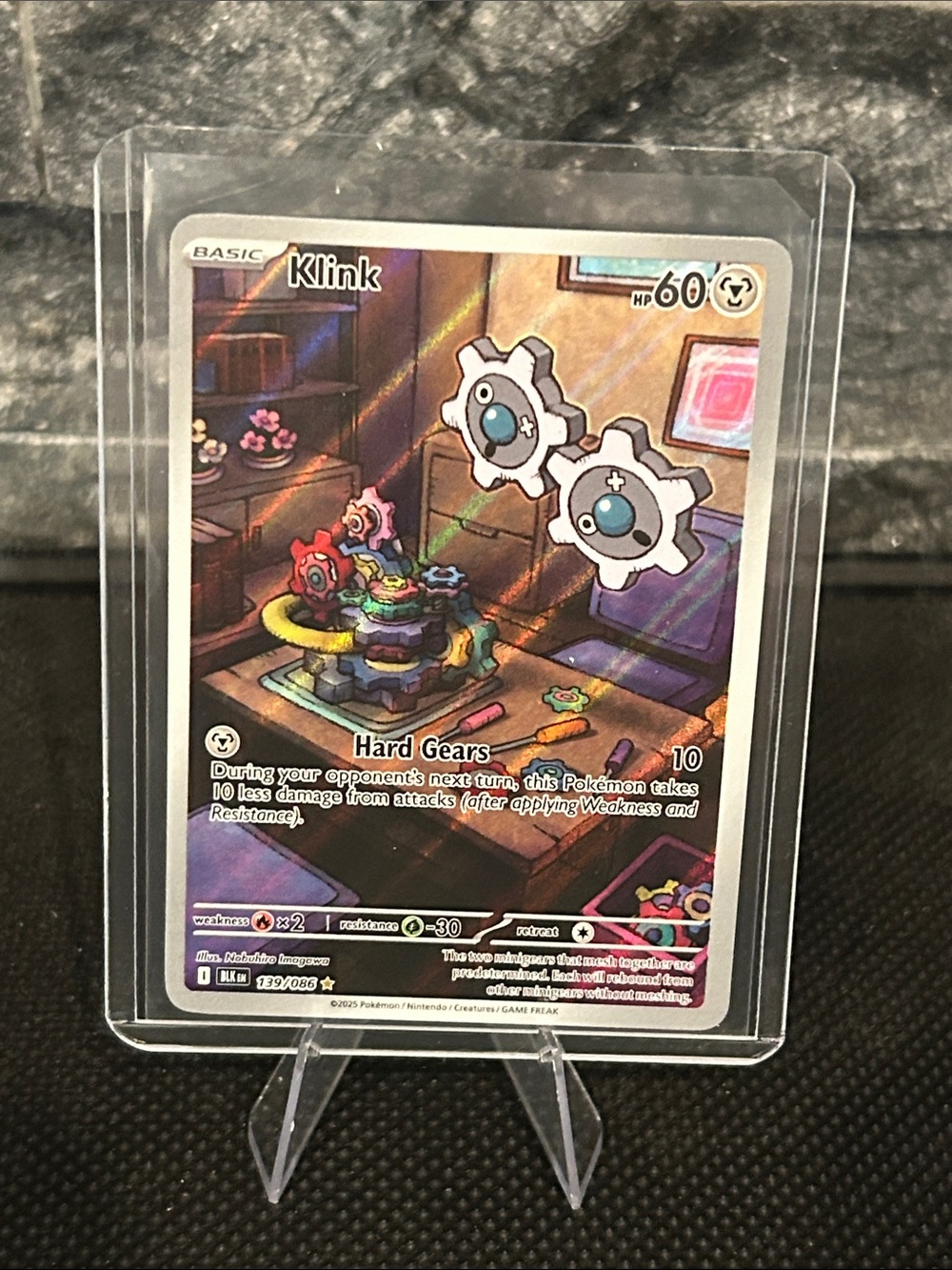 Pokemon Klink 139/086 Illustration Rare Holo from Black Bolt Set M/NM